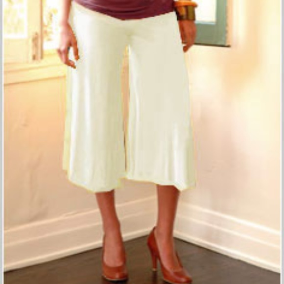 white gaucho pants